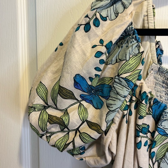 💚”Tulip Creations” NWT Floral Short Puff Sleeve Smocked Back Midi Dress Size XL - Picture 5 of 15